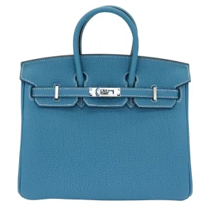 1:1 Hermès Replica - Birkin 25 Bleu Jean Togo Palladium HW