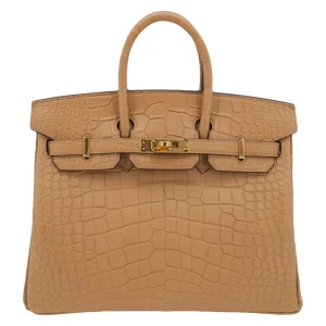 1:1 Hermès Replica - Birkin 25 Chai Matte Alligator Gold HW