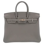 1:1 Hermès Replica - Birkin 25 Gris Meyer Togo Palladium HW
