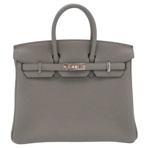 1:1 Hermès Replica - Birkin 25 Gris Meyer Togo Palladium HW