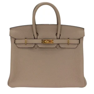 1:1 Hermès Replica - Birkin 25 Gris Tourterelle Togo Gold HW
