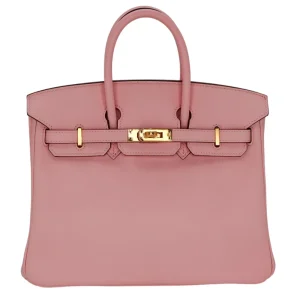 1:1 Hermès Replica - Birkin 25 Rose Sakura Swift Gold HW