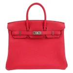 1:1 Hermès Replica - Birkin 25 Verso Rouge Casaque Togo Palladium HW