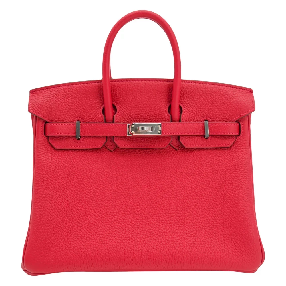 1:1 Hermès Replica - Birkin 25 Verso Rouge Casaque Togo Palladium HW