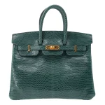 1:1 Hermès Replica - Birkin 25 Vert Cypress Lizard Gold HW
