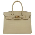 1:1 Hermès Replica - Birkin 30 Vanille Matte Alligator Gold HW