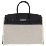 1:1 Hermès Replica – Birkin 35 Fray Canvas Black Swift