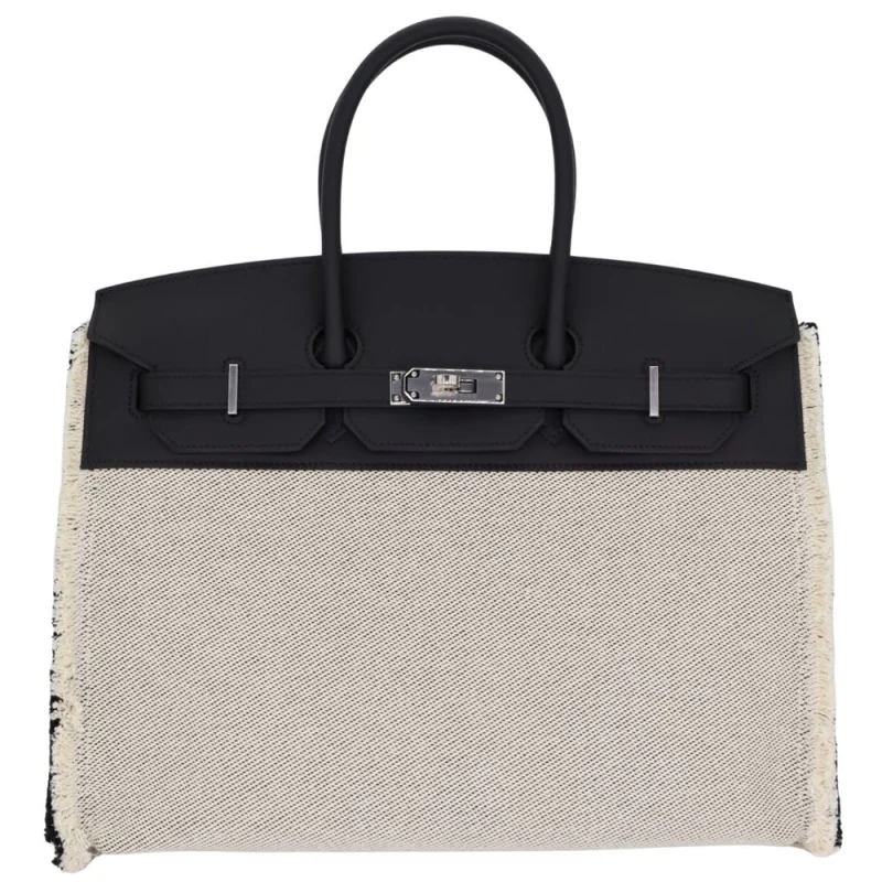 1:1 Hermès Replica – Birkin 35 Fray Canvas Black Swift