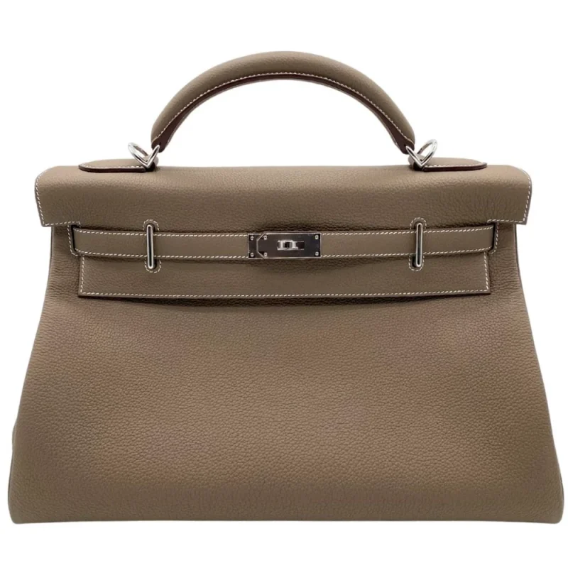 1:1 Hermès Replica - Kelly 42 Maxi Etoupe Togo Palladium HW