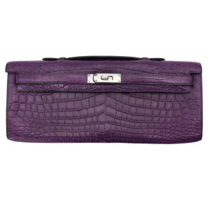 1:1 Hermès Replica - Kelly Cut Amethyst Alligator Bag
