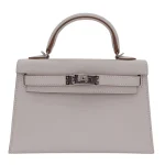 1:1 Hermès Replica - Kelly II Mini Gris Epsom Palladium HW