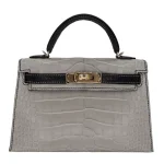 1:1 Hermès Replica - Kelly II Sellier Mini HSS Gris Perle