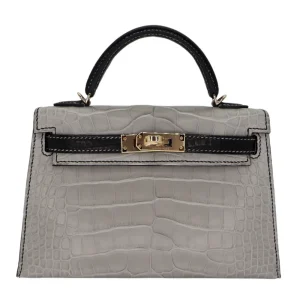 1:1 Hermès Replica - Kelly II Sellier Mini HSS Gris Perle