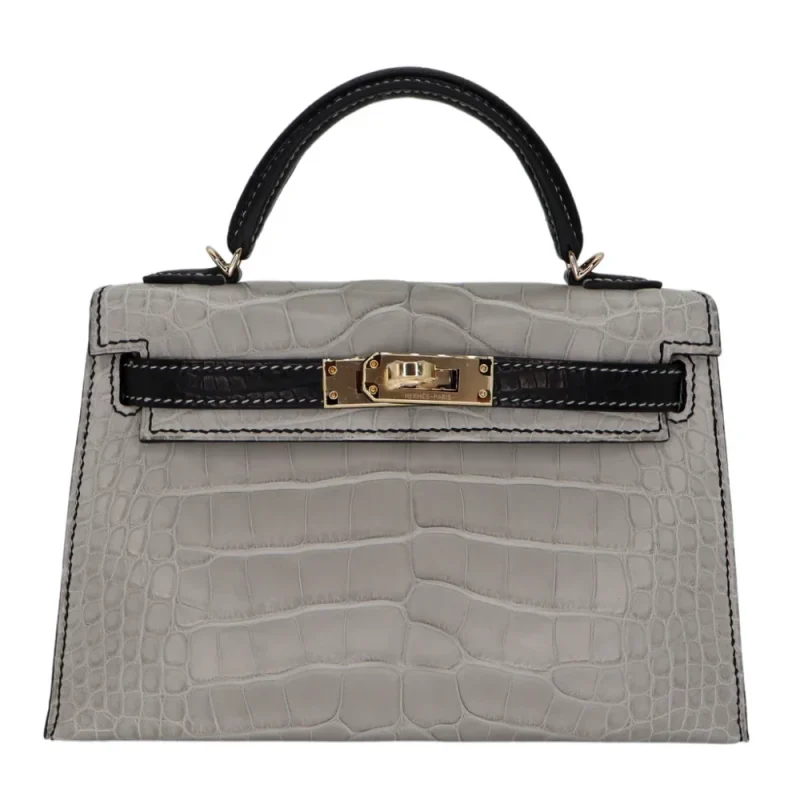 1:1 Hermès Replica - Kelly II Sellier Mini HSS Gris Perle