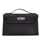 1:1 Hermès Replica - Kelly Pochette Black Swift Palladium HW