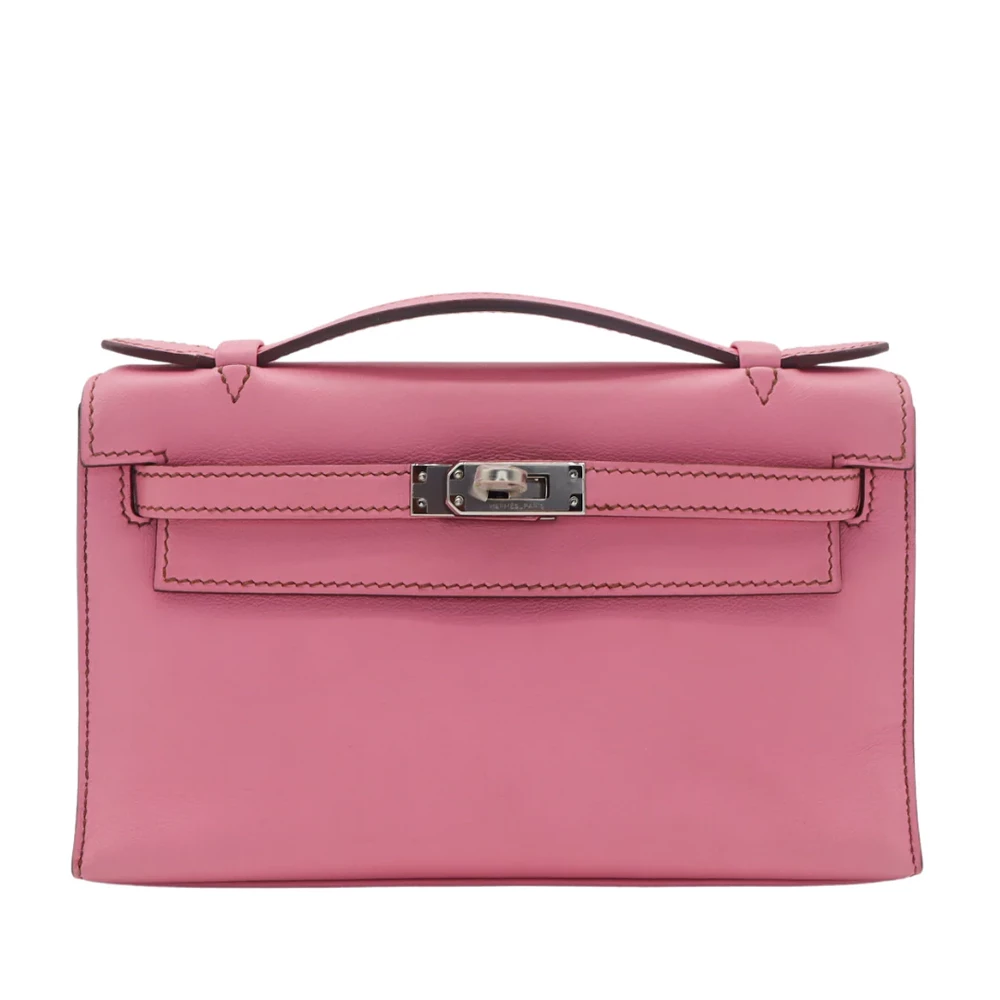 1:1 Hermès Replica - Kelly Pochette Bubblegum Swift HW