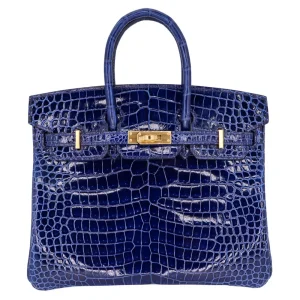 Artisan-Grade Hermès Dupes | Birkin 25 Bleu Saphir Crocodile