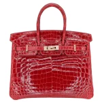 Artisan-Grade Hermès Dupes - Birkin 25 Braise Shiny Niloticus