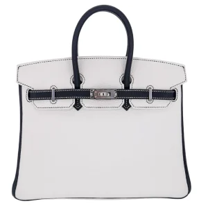 Artisan-Grade Hermès Dupes - Birkin 25 HSS Panda Black/White Clemence Palladium HW
