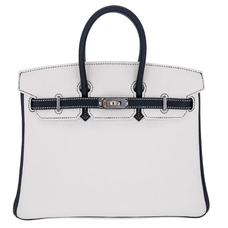 Artisan-Grade Hermès Dupes - Birkin 25 HSS Panda Black/White Clemence Palladium HW