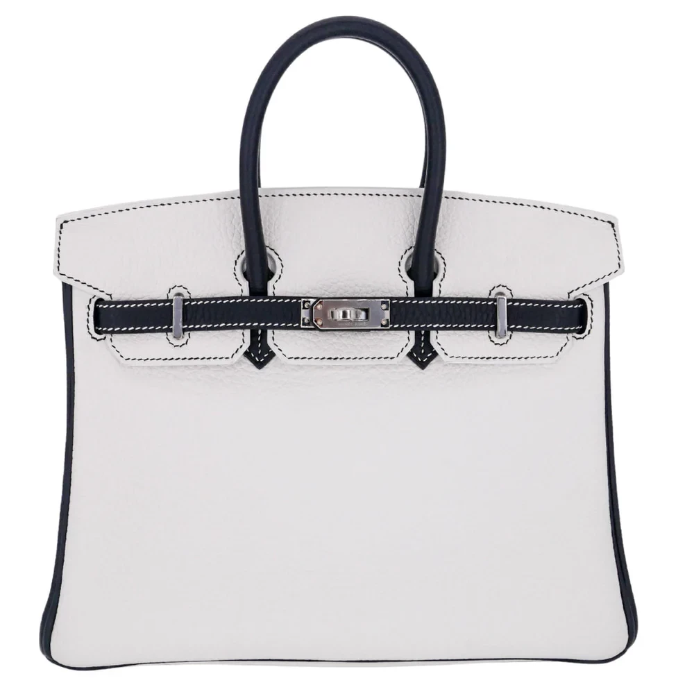 Artisan-Grade Hermès Dupes - Birkin 25 HSS Panda Black/White Clemence Palladium HW