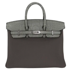 Artisan-Grade Hermès Dupes | Birkin 25 Touch Gris Meyer Bag