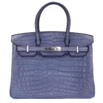 Artisan-Grade Hermès Dupes - Birkin 30 Bleu Brighton Matte Niloticus Crocodile Palladium HW