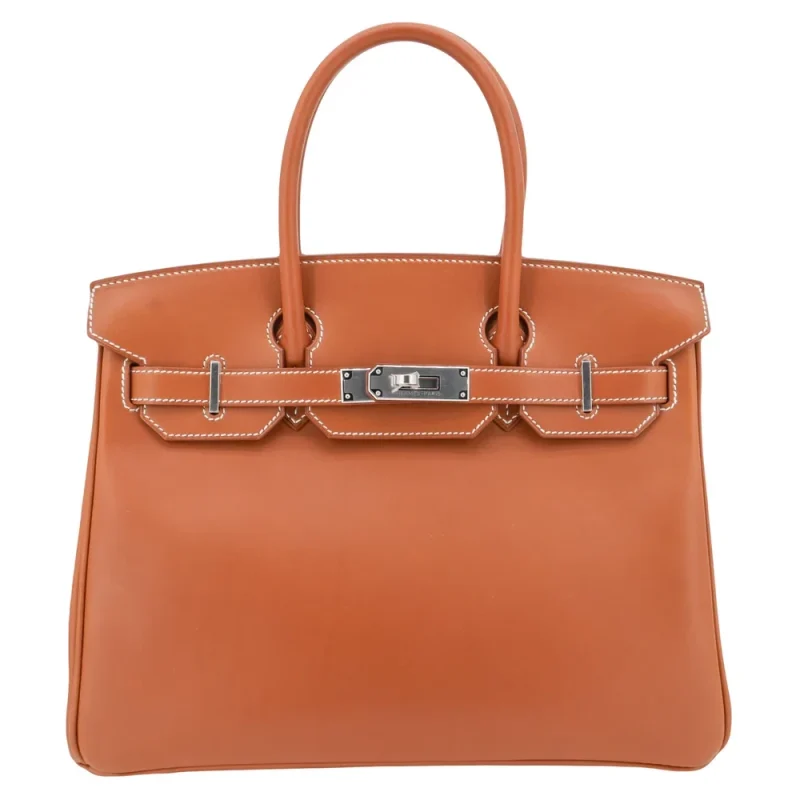 Artisan-Grade Hermès Dupes - Birkin 30 Fauve Barenia Smooth Palladium HW