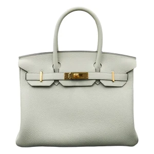 Artisan-Grade Hermès Dupes | Birkin 30 Gris Neve Togo Gold HW