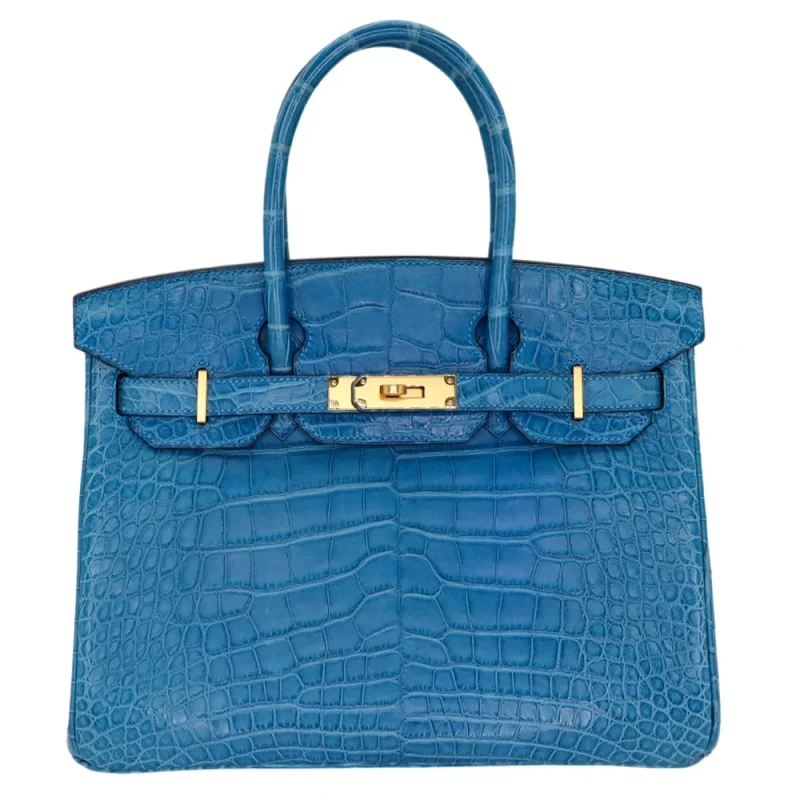 Artisan-Grade Hermès Dupes - Birkin 30 Mykonos Matte Alligator Gold HW