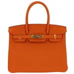 Artisan-Grade Hermès Dupes - Birkin 30 Orange Clemence Gold HW