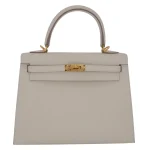 Artisan-Grade Hermès Dupes - Kelly 25 Sellier HSS Craie Epsom Gold HW