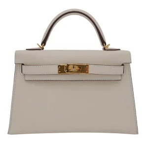 Artisan-Grade Hermès Dupes - Kelly II Sellier Mini Nata Epsom Gold HW