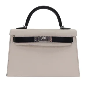Artisan-Grade Hermès Dupes | Kelly II Mini in Nata/Black