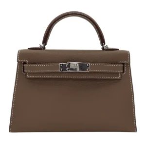 Artisan-Grade Hermès Dupes - Mini Kelly II Etoupe/White