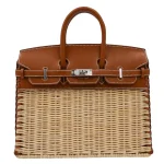 Best Replica Hermes - Birkin 25 Picnic Fauve Barenia/Osier Wicker Palladium HW