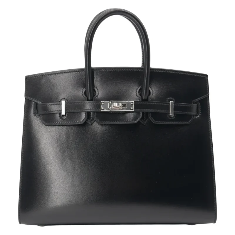Best Replica Hermes - Birkin 25 Sellier Black Box Calf Palladium HW