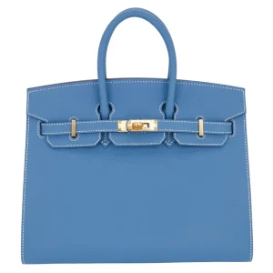 Best Replica Hermes - Birkin 25 Sellier Bleu Jean Epsom Gold HW