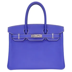 Best Replica Hermes - Birkin 30 Candy Bleu Electrique Epsom Palladium HW