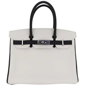 Best Replica Hermes - Birkin 30 HSS Panda Black/White Clemence Palladium HW