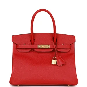 Best Replica Hermes - Birkin 30 Rouge Casaque Epsom Gold HW