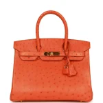 Best Replica Hermes - Birkin 30 Tangerine Ostrich Gold HW