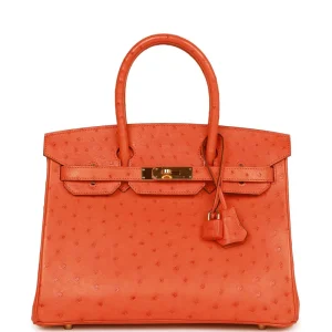 Best Replica Hermes - Birkin 30 Tangerine Ostrich Gold HW