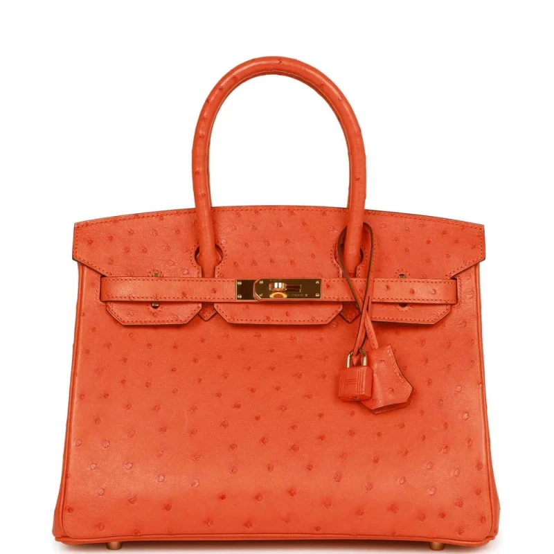 Best Replica Hermes - Birkin 30 Tangerine Ostrich Gold HW