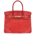 Best Replica Hermes - Birkin 30 Verso Rouge H/Orange Poppy Matte Alligator Gold HW