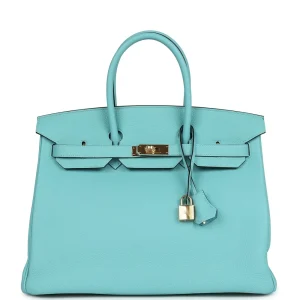 Best Replica Hermes Birkin 35 Bleu Atoll Togo Palladium HW