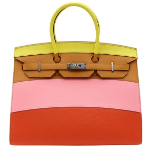 Best Replica Hermes Birkin 35 Rainbow Sunrise Palladium HW