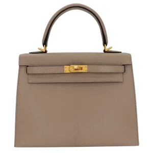 Best Replica Hermes - Kelly 25 Sellier HSS Gris Tourterelle Chèvre Brushed Gold HW