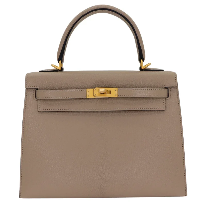 Best Replica Hermes - Kelly 25 Sellier HSS Gris Tourterelle Chèvre Brushed Gold HW