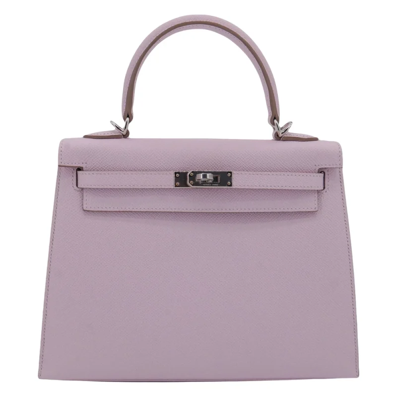 Best Replica Hermes - Kelly 25 Sellier Mauve Pale Epsom Palladium HW